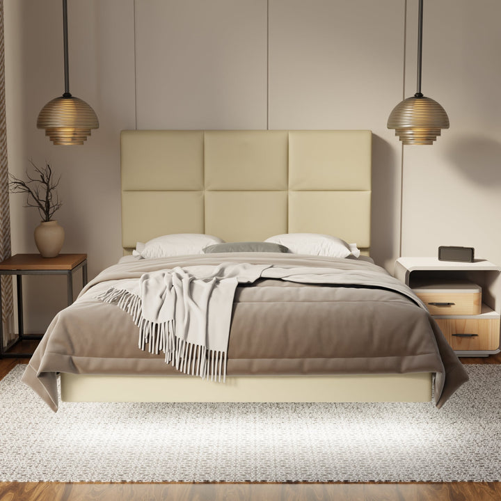 Caspian Genuine Leather Floating Bed Frame (With LED) By Esteller