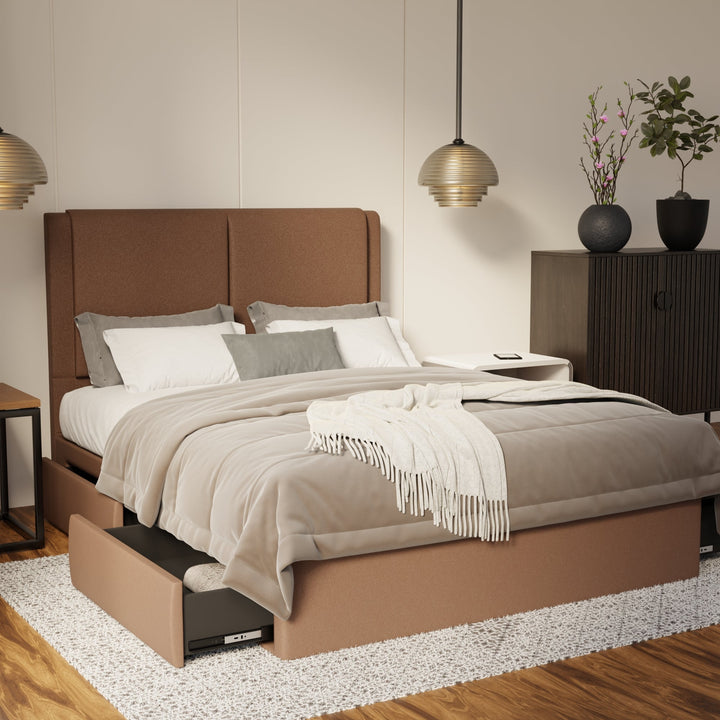 Vance Fabric Drawer Bed Frame (Water Repellent & Pet Friendly) By Esteller