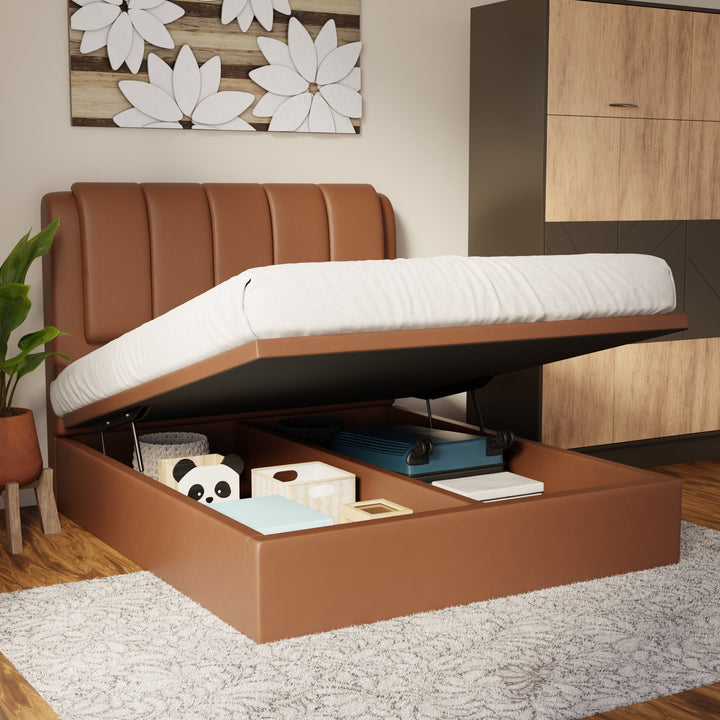 Asteron Faux Leather Storage Bed Frame (Pet Friendly) by Somnuz
