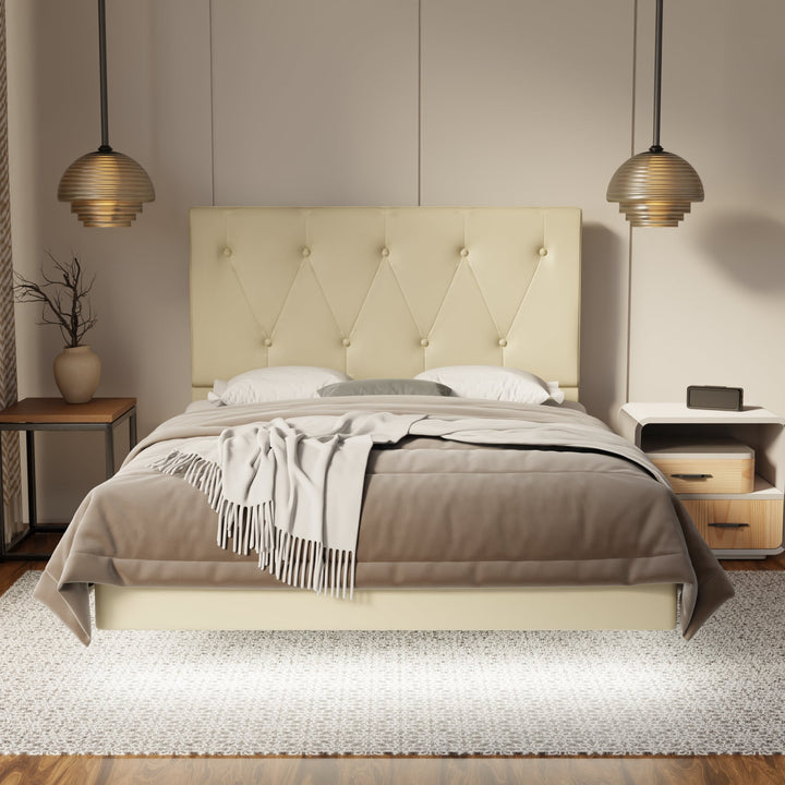 Valen Genuine Leather Floating Bed Frame (With LED) By Esteller