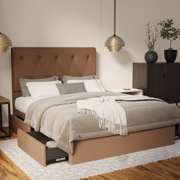 Valen Fabric Drawer Bed Frame (Water Repellent & Pet Friendly) By Esteller