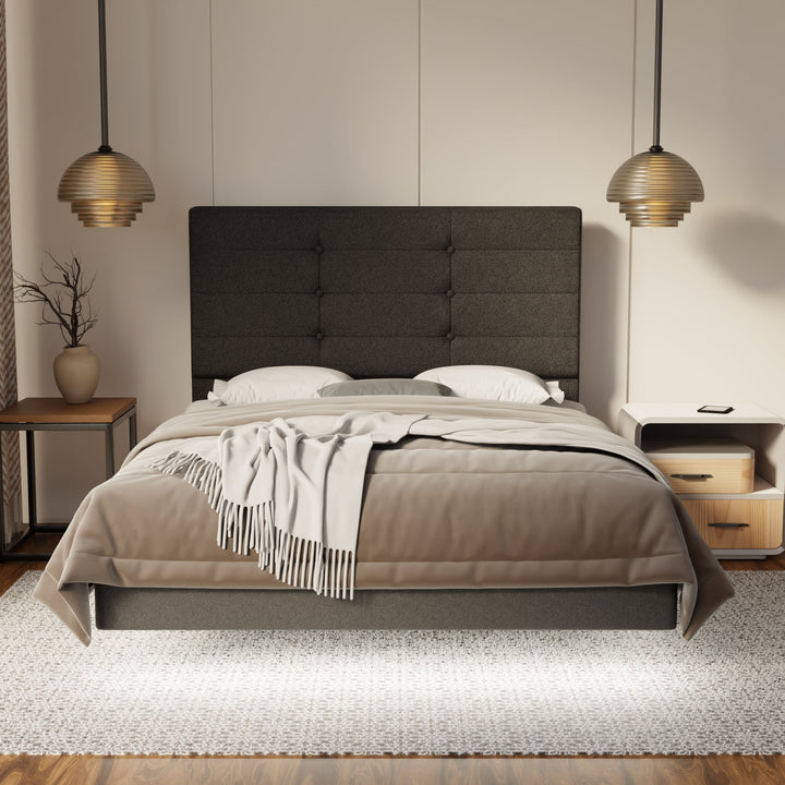 Kaelen Fabric Floating Bed Frame (Water Repellent, Pet Friendly & LED) By Esteller