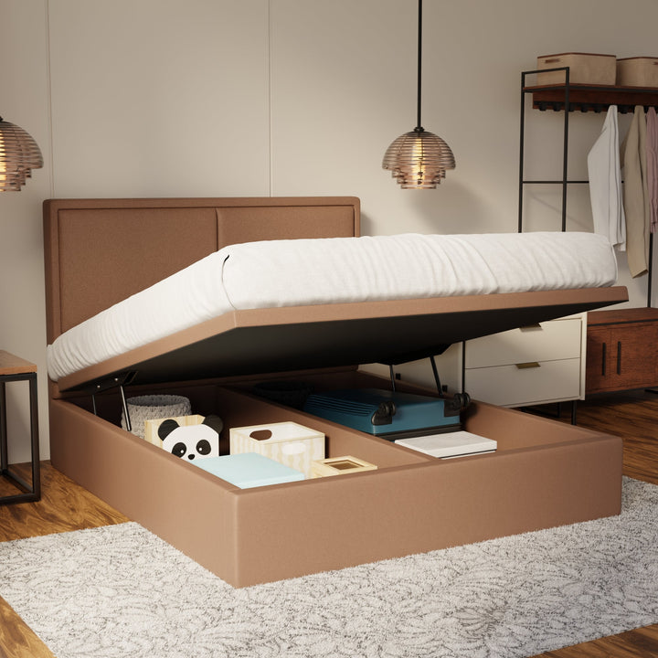Bravelle Fabric Storage Bed Frame (Water Repellent & Pet Friendly) by Somnuz