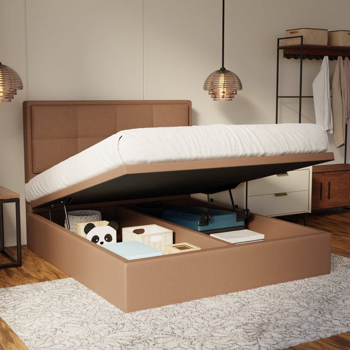 Solvane Fabric Storage Bed Frame (Water Repellent & Pet Friendly) by Somnuz