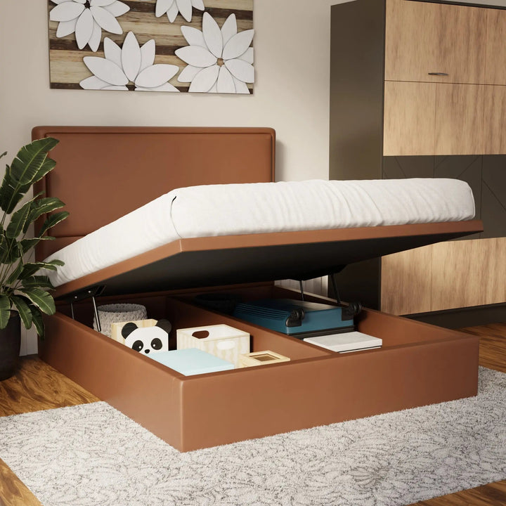 Shiro Faux Leather Storage Bed Frame (Pet Friendly) by Somnuz