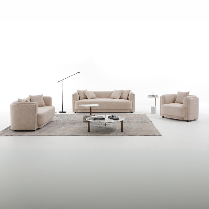 Grafern Fabric Sofa (Beige & Grey)