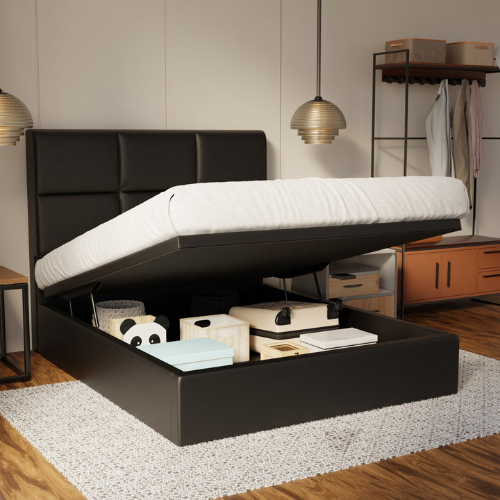 Caspian Genuine Leather Storage Bed (Gas Lift) By Esteller
