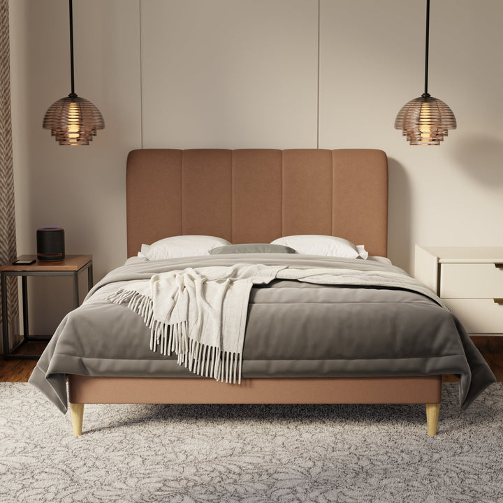 Caldrin Fabric Bed Frame (Water Repellent & Pet friendly) by Somnuz