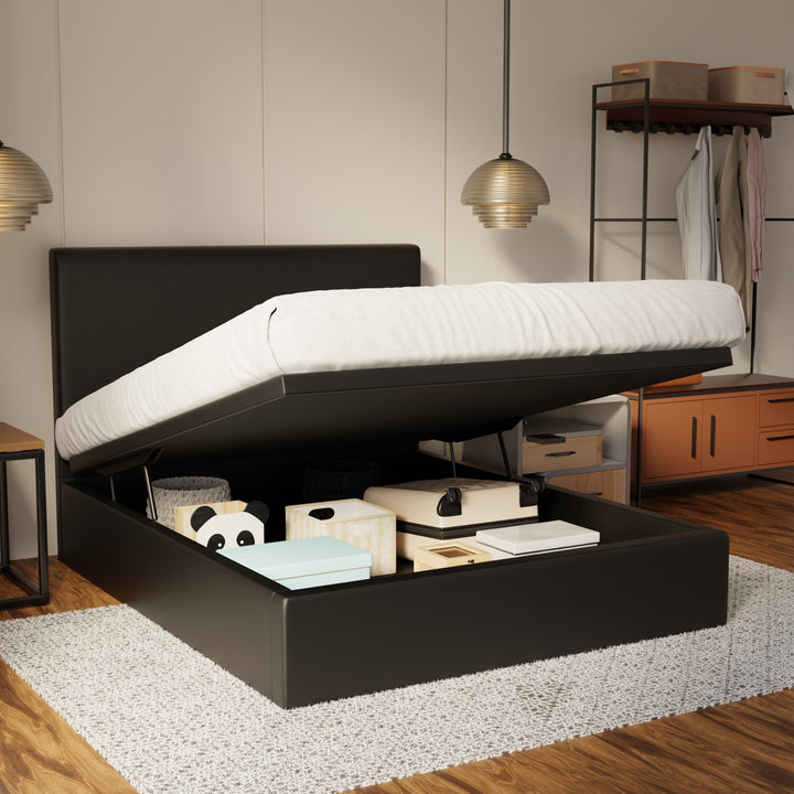 Kira Genuine Leather Storage Bed (Gas Lift) By Esteller
