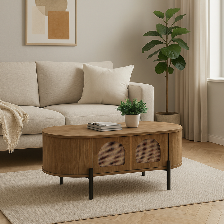 Zoya Rattan Coffee Table (119cm)